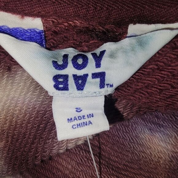 Joylab Nwt Women's French Terry tie dye maroon Cardigan size Small - Picture 7 of 9